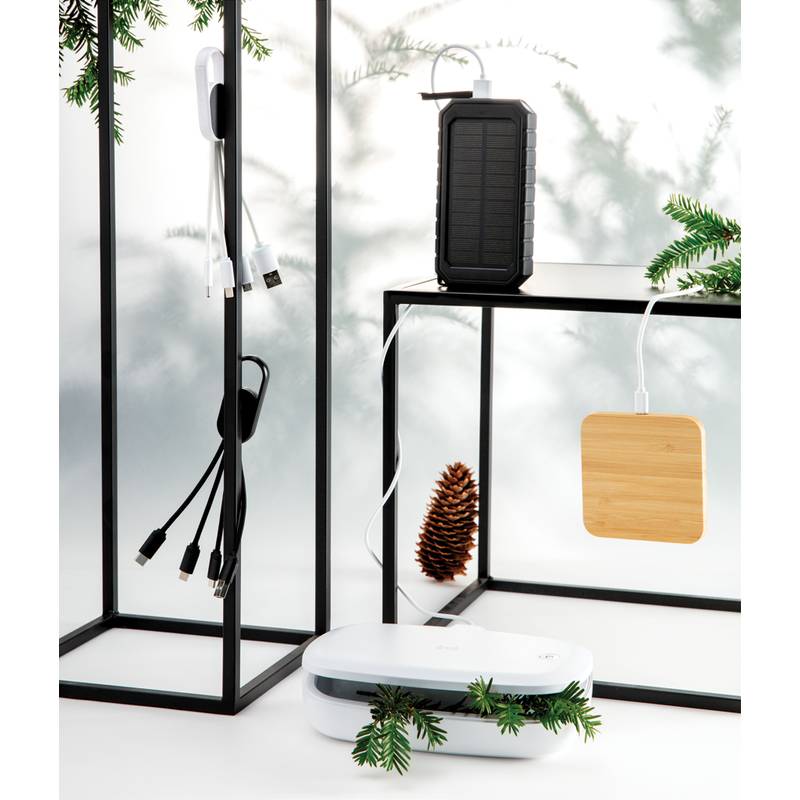 Nabíjací kábel 4 v 1 s karabínou, biela Nabíjací kábel 4 v 1 s karabínou, biela